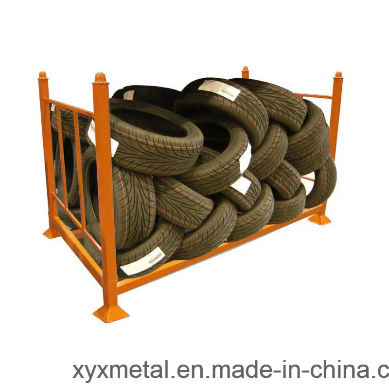 Stackable Foldable Truck Tire Rack Metal Rack for Warehouse Storing