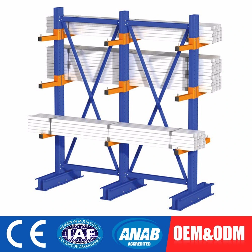 Custom Size Tube Warehouse Cantilever Racking Storage Shelf for Rebar Storage