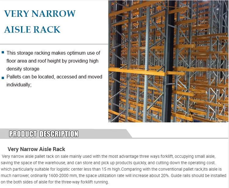 Very Narrow Aisle Warehouse Rack Vna Pallet Racking Steel Shelf