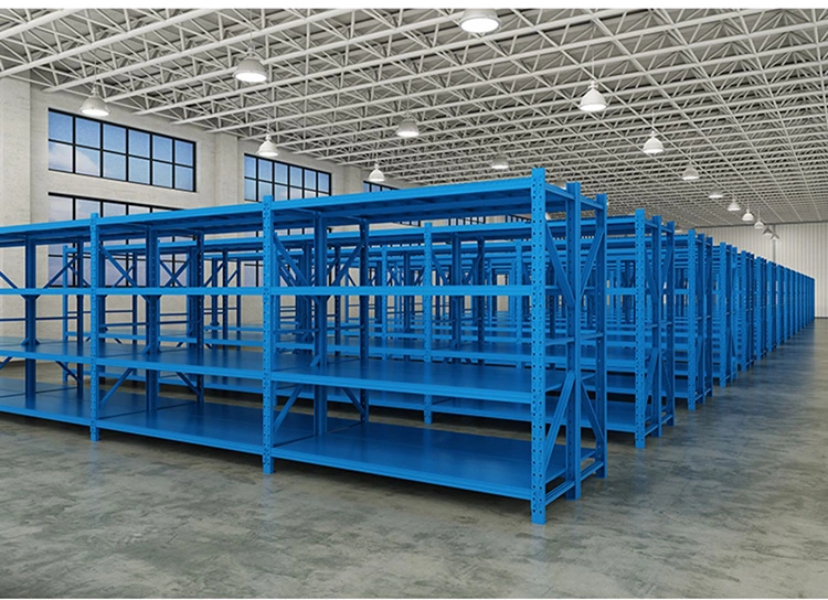 Blue Metal Adjustable Boltless 4 Shelf Warehouse Shelving Unit Garage Storage Rack