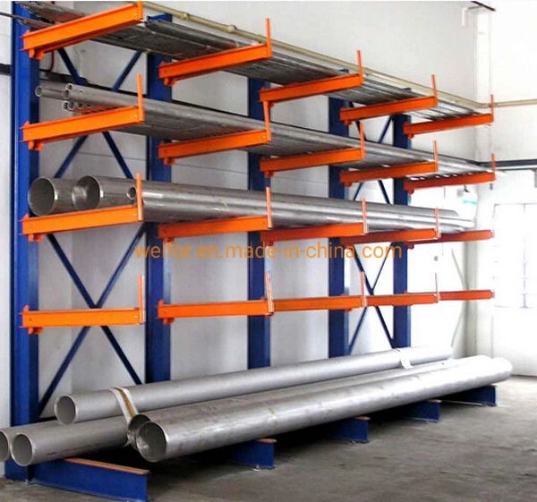 Double Side Warehouse Shelf  Steel Metal Heavy Duty Racks Cantilever Shelf