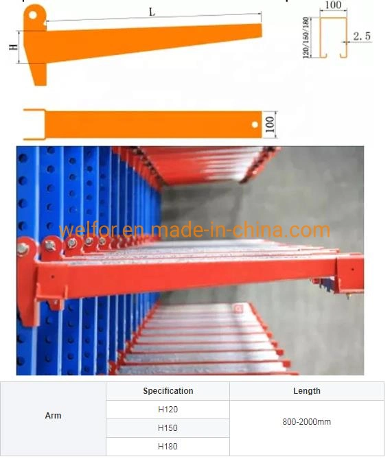 Steel Pipe Warehouse Storage Rack Q235B Steel Heavy Duty Cantilever Racking