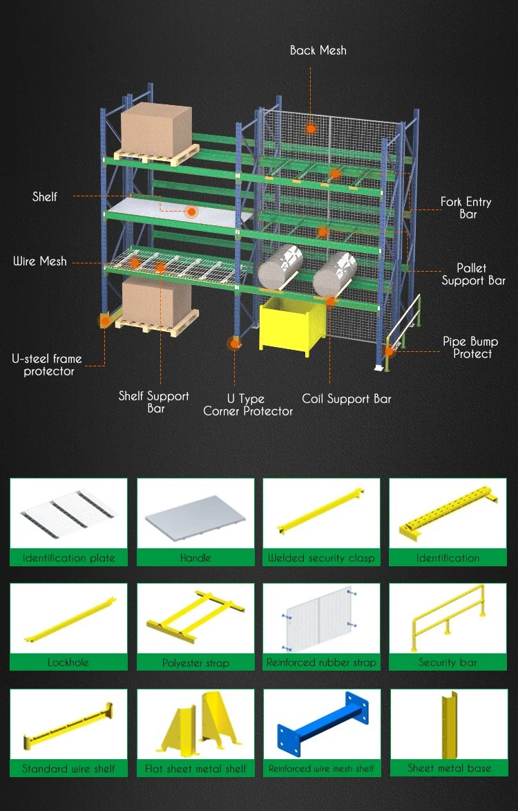 Industrial Commercial Double Stacking Gondola Pallet Warehouse Storage Stainless Steel Pallet Rack Shelf