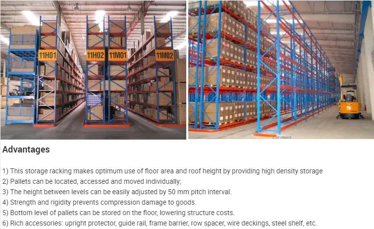 Very Narrow Aisle Warehouse Rack Vna Pallet Racking Steel Shelf
