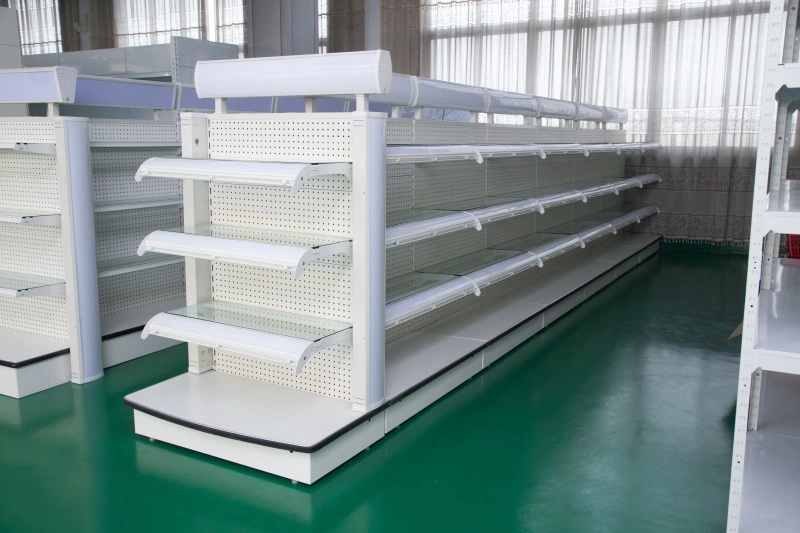 Modern Display Rack Metal Glass Display Shelf Cosmetic Shelf for Supermarket and Stores