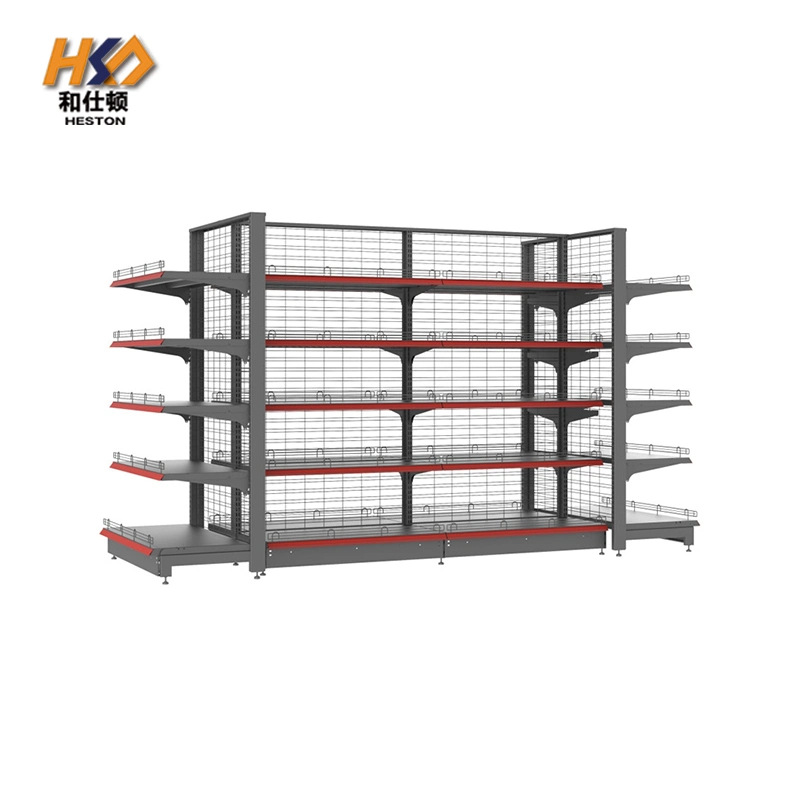 Supermarket Equipment Metal Racks Gondola Lighted Shelving Storage Racking System