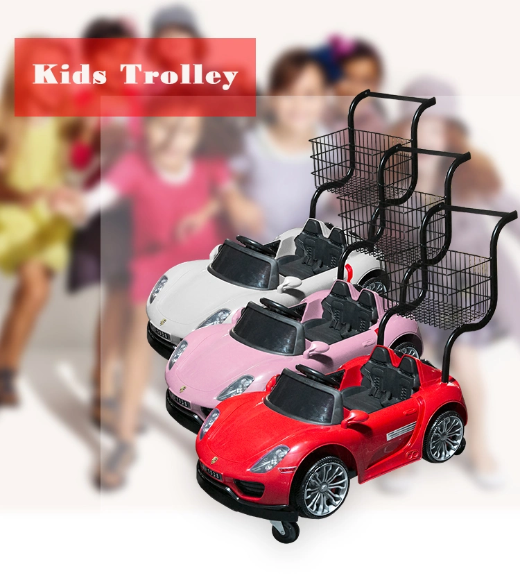 New Design Plastic Supermarket Children Kids Shopping Trolley with Toy Cart for Supermarket