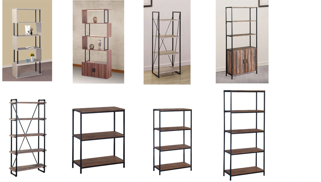 Wholesale 3-Tier Bookshelf, Storage Rack Shelves, Metal Frame Wood Look Accent Furniture
