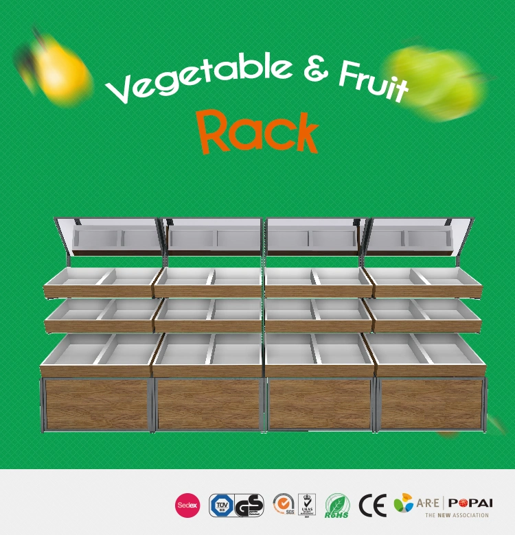 Competitive Price Racks Vegetable and Fruit Advertising Display Supermarket Shelf