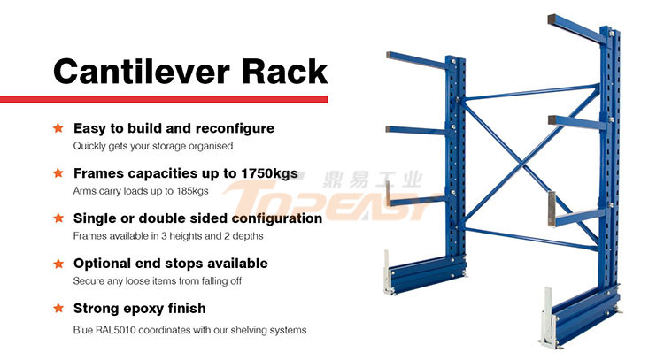 Heavy Duty Warehouse Storage Cantilever Racking DIY Industrial Pipe Shelves