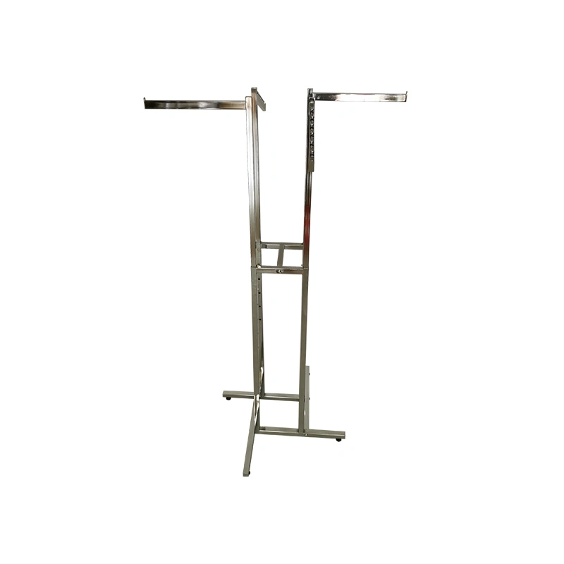 Shop Clothing Display Rack Adjustable Height Heavy Duty Chrome 4 Way Commercial Clothes Rack