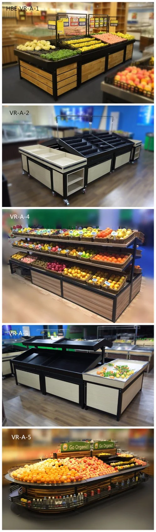 Supermarket Display Rack and Shelving for Vegetables