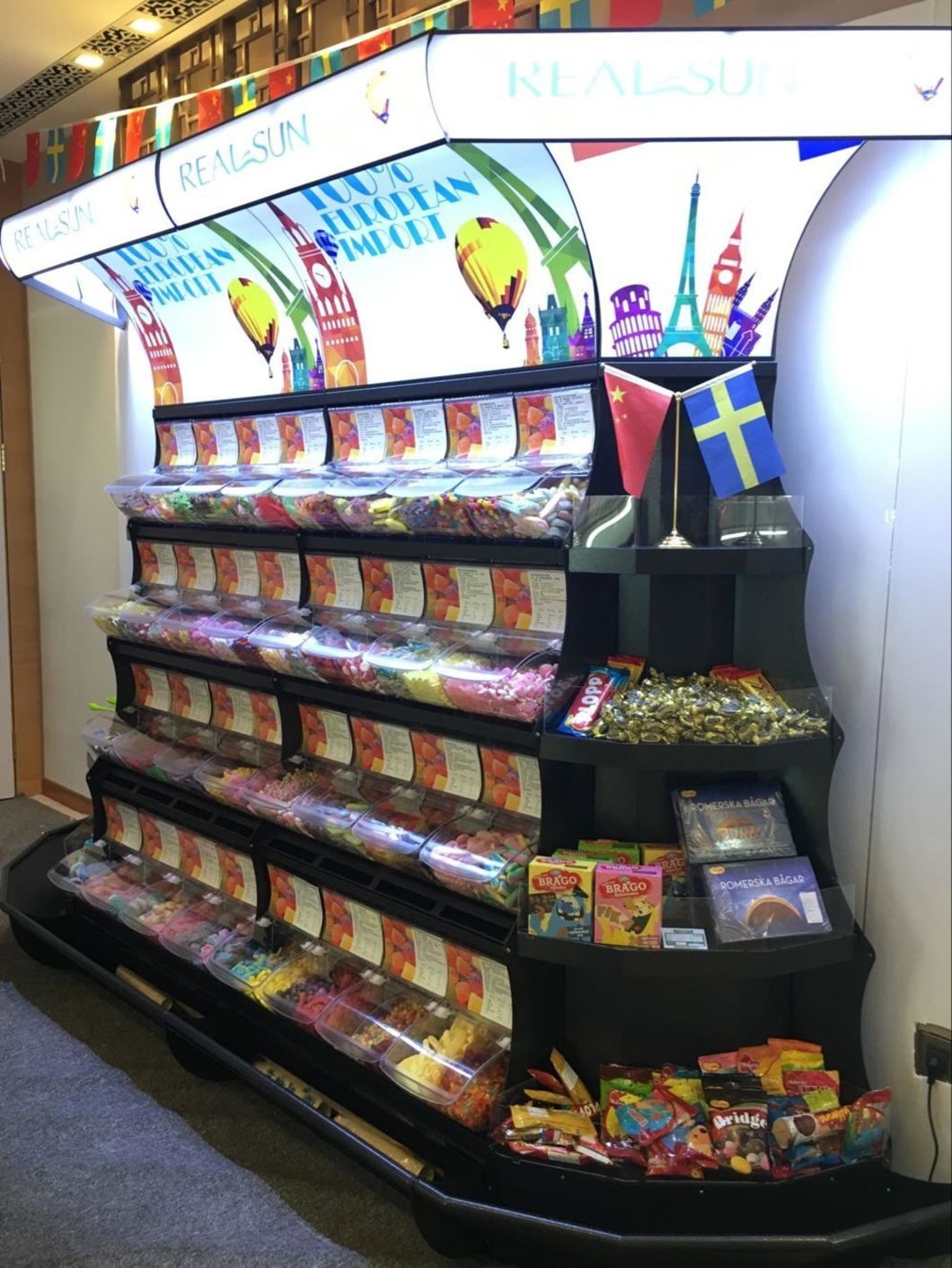 Supermarket and Candy Store Gondola Racks Bulk Dry Cereal Candy Shelf