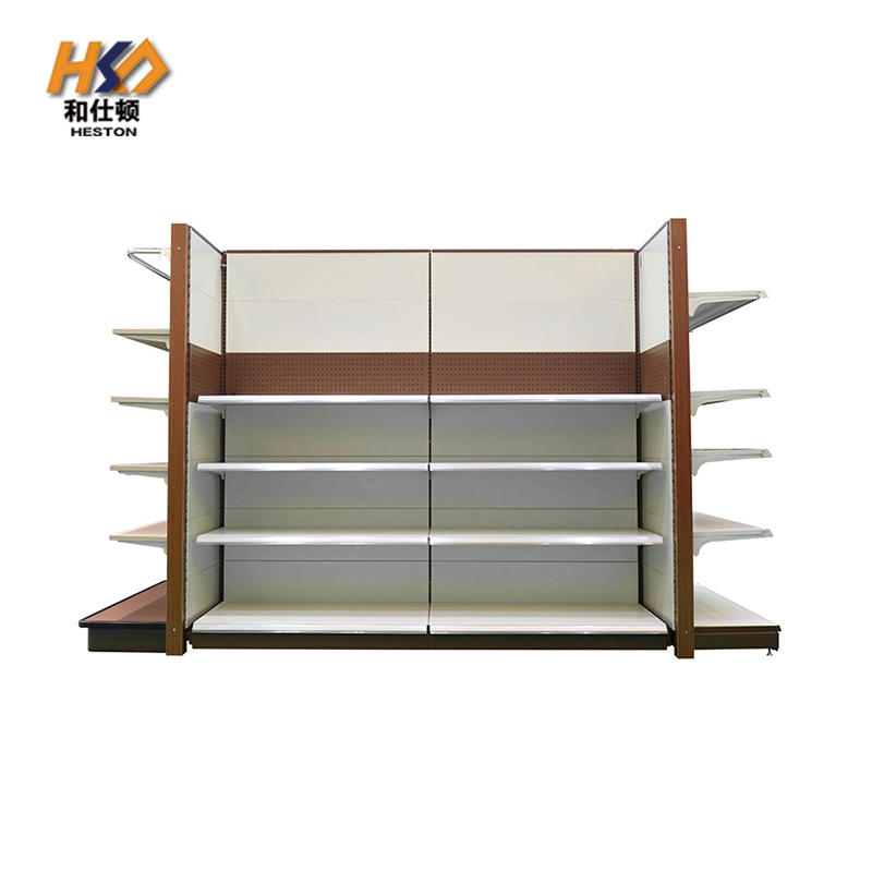 Wooden and Metal Racks Gondola Display Shelves for Retail Stores