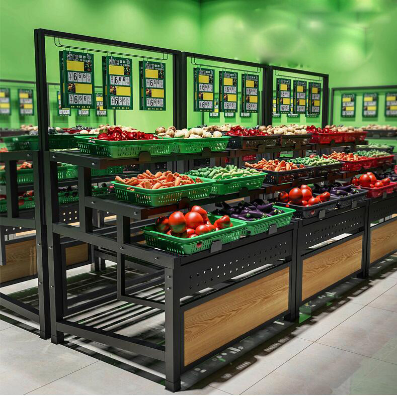 Vegetable Rack Supermarket Fruit and Vegetable Display Rack Shelving