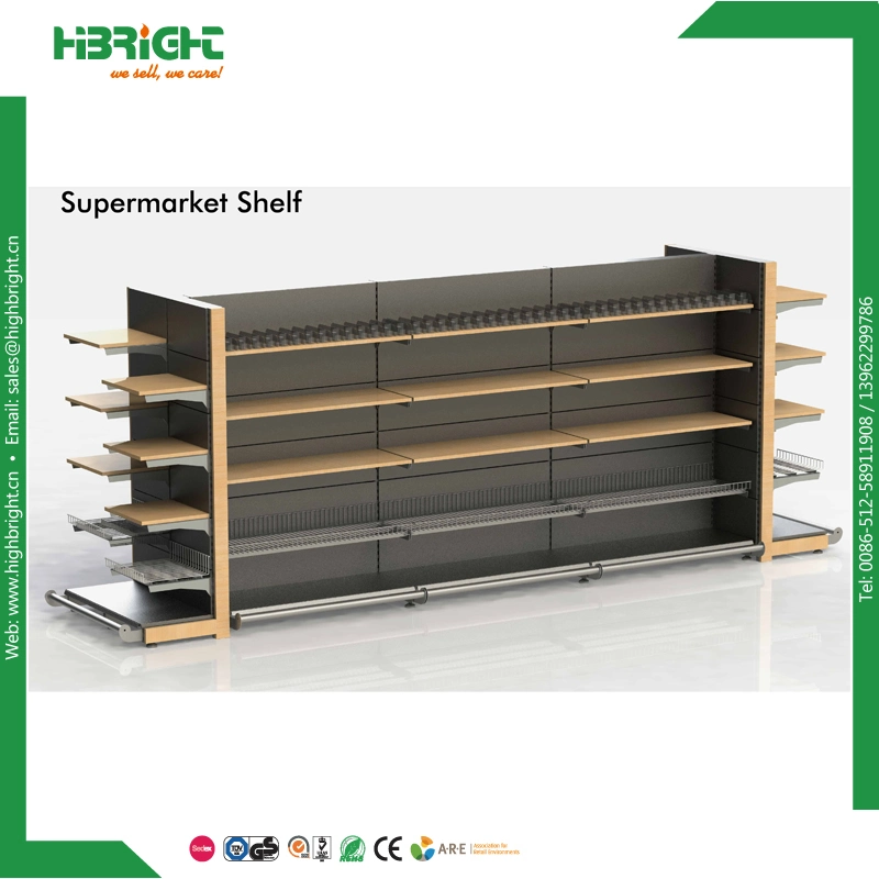 Grocery Plain Back Panel Standard Supermarket Shelves Gondola Shelf