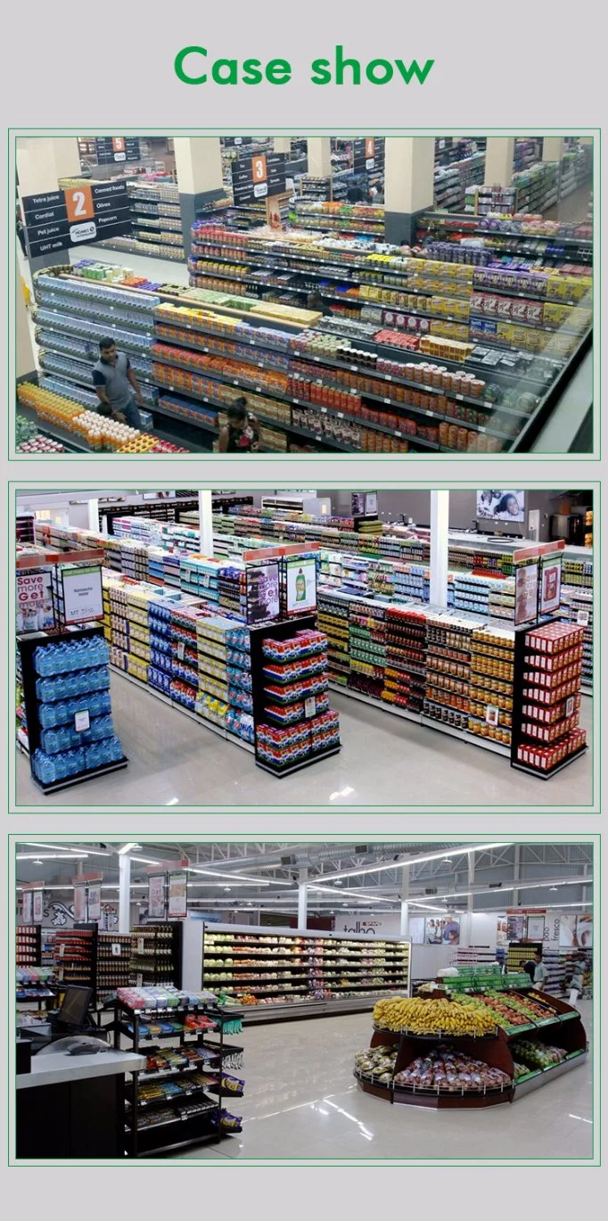 Wood & Metal Grocery Store Advertising Display Rack Supermarket Shelf