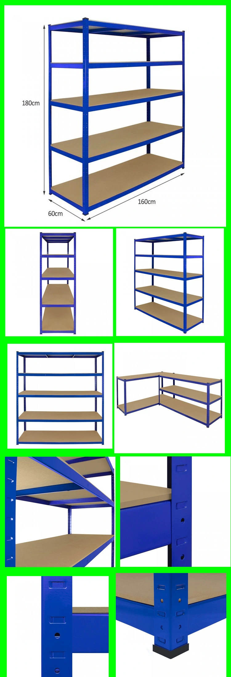 Garage Shelf Steel Metal Storage 5 Level Adjustable Shelves
