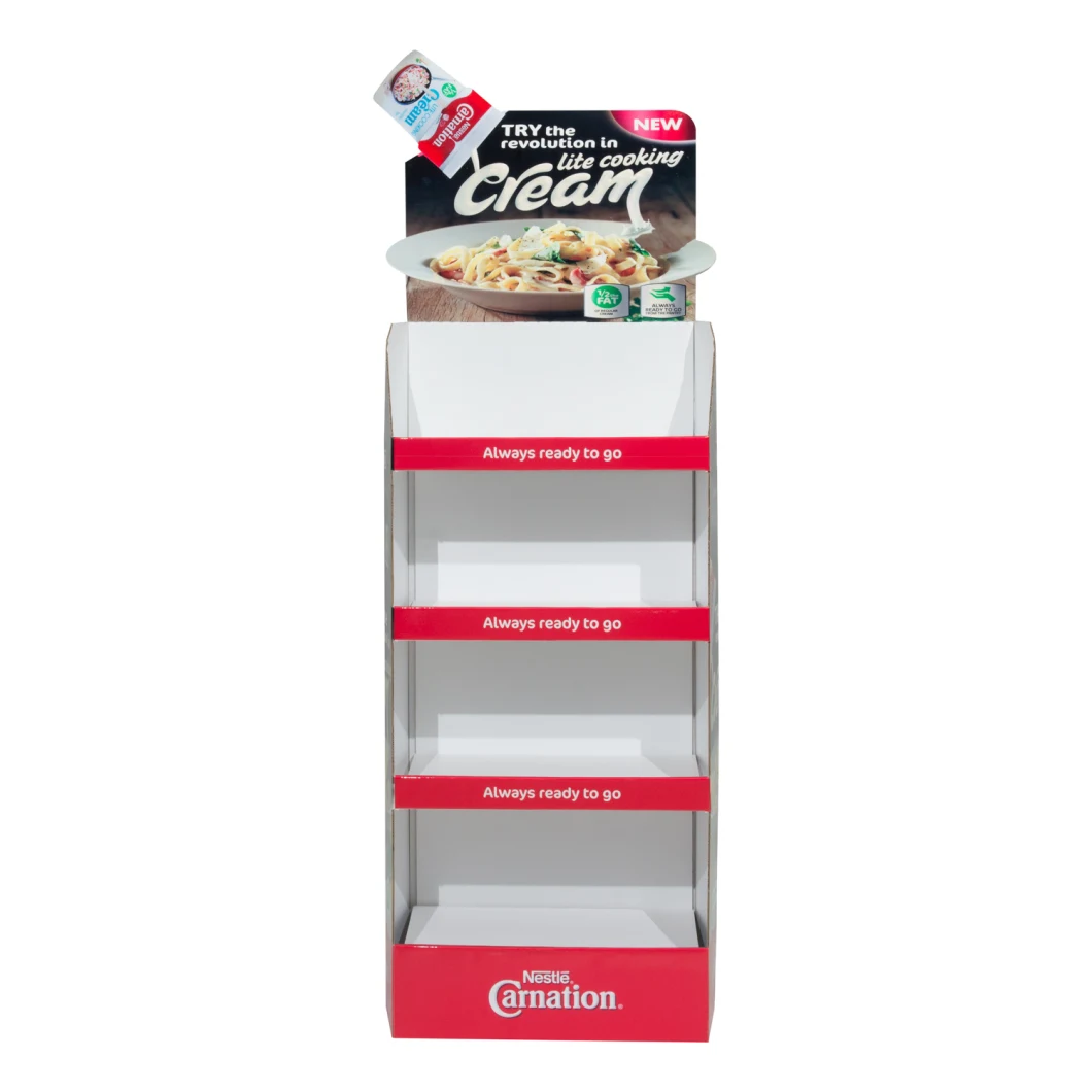 Cardboard Display Shelf Paper Product Advertising Stand Supermarket Rack