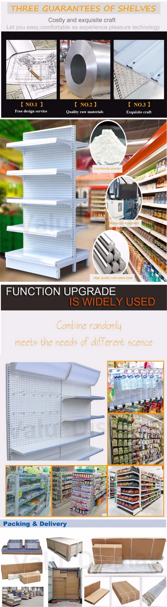 Supermarket Heavy Duty Double Sides Display Shelf (VMS903)