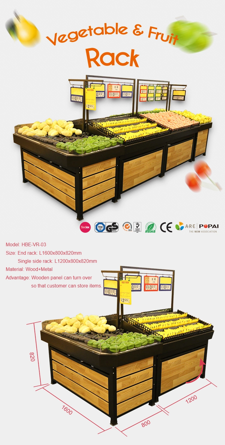 Shop Case Supermarket Stand Rack Vegetable Fruit Display Shelves
