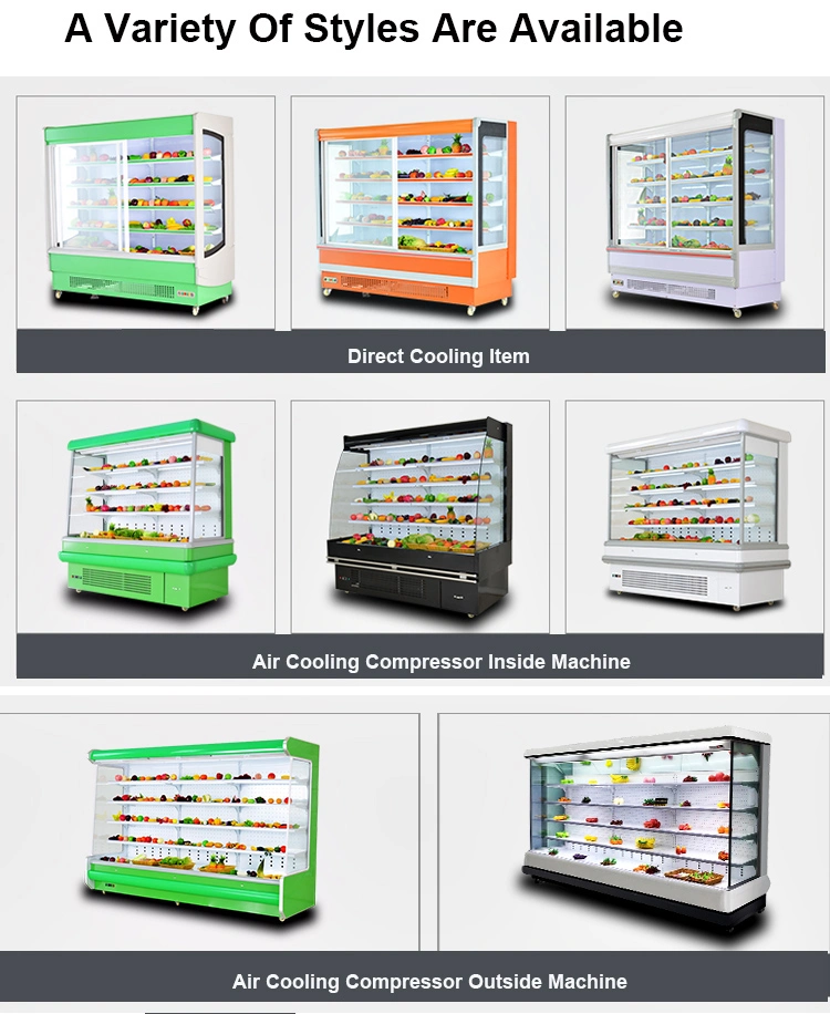 Supermarket Refrigeration Equipment Vegetable Fruit Open Display Fridge Supermarket Fridge