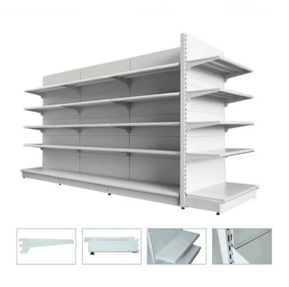 Retail Store Double Display Shelf Gondola Supermarket Steel Shelf