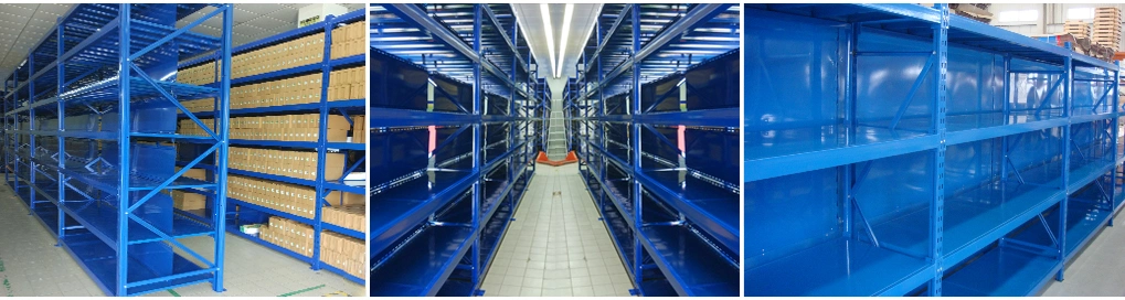 Blue Iron Adjustable Warehouse Goods Display Racks Storage