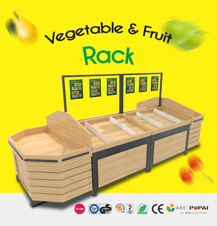 High Quality Supermarket Metal Flooring Fruit and Vegetable Display Shelf