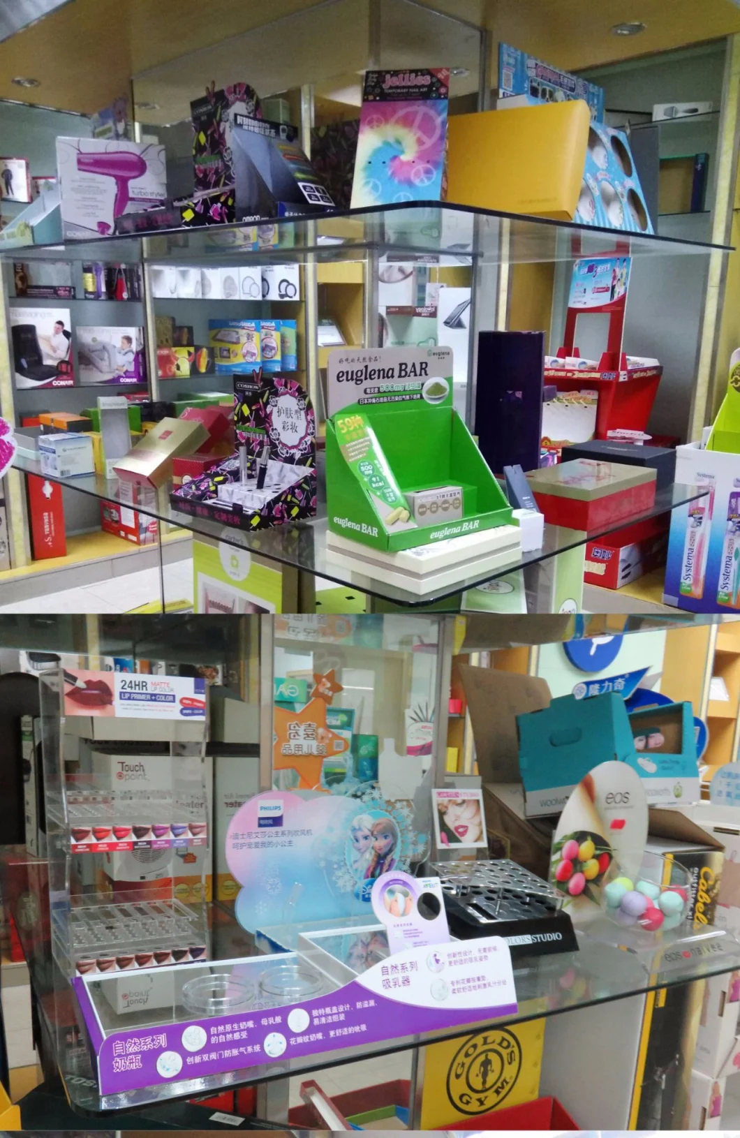Paper Counter Display Shelves Cardboard Counter Display Units Fpr Retail