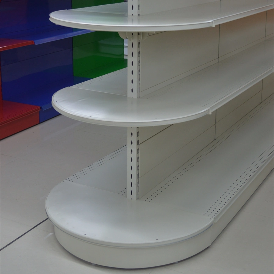 Manufacture Supermarket Equipment Double Side Supermarket Shelf/Round End Metal Shelves