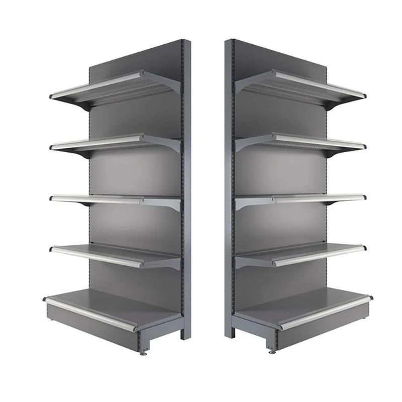 Double Side Metal Supermarket Display Rack Supermarket Shelves for Sale