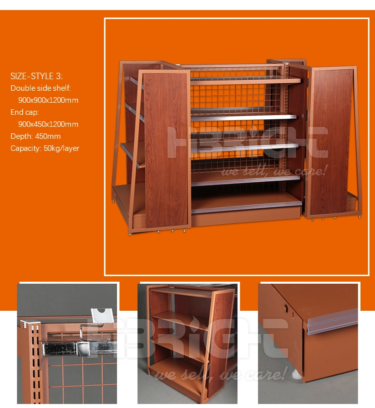 Convenience Store Shelf Metal and Wooden Shelf