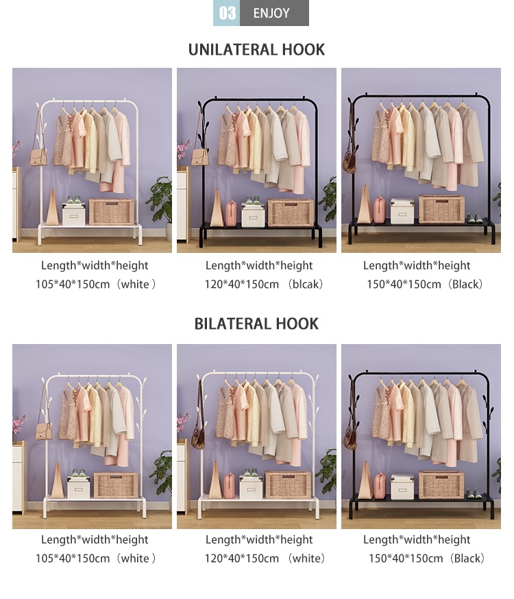 Foldable Multifunctional Floor Stand Coat Clothe Drying Racks Free Standing Trouser Rack