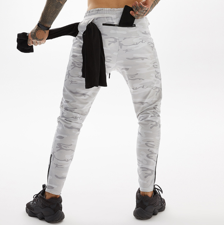 Workout Big Pocket Casual Trousers Skinny Camo Mens Workout Pants