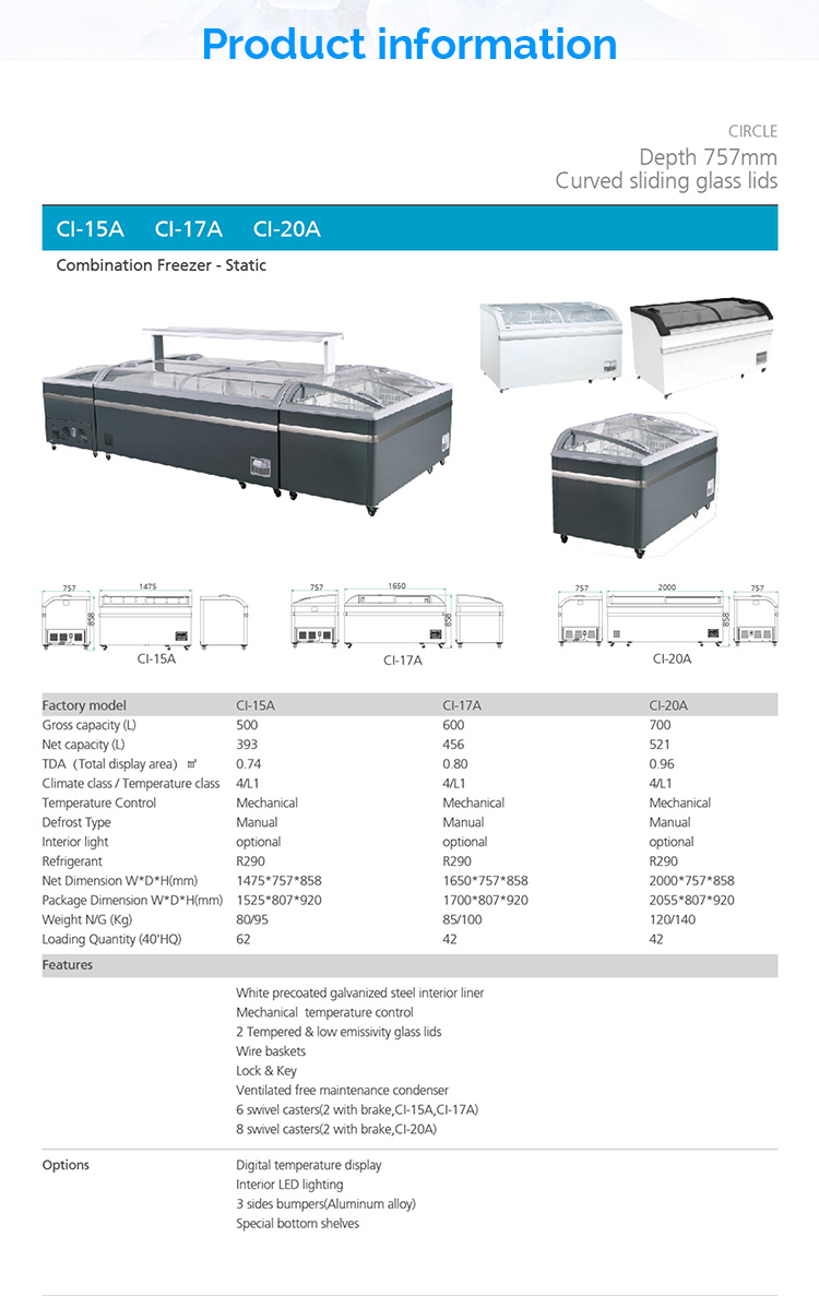 3 Doors Open Cooling Supermarket for Fruit Open Display Chiller