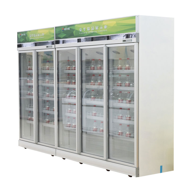 350L Single Glass Door Beverage Cooler for Supermarket