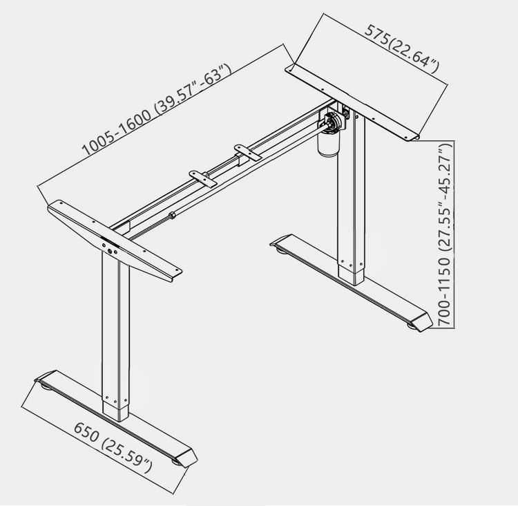 Office Single Motor Adjustable Height Desk Electric Lifting Tables Stand up Standing Desk Frame