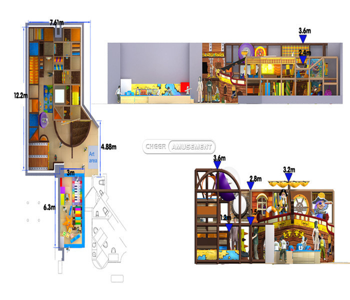 Cheer Amusement Pirate&#160; Indoor Playground Fitness Equipment for Kids