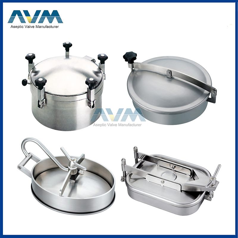 Sanitary Stainless Steel Elliptic Type Tank Manhole Cover with Pressure