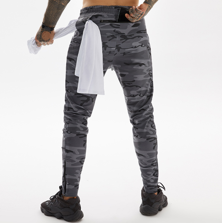 Workout Big Pocket Casual Trousers Skinny Camo Mens Workout Pants