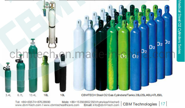 6m3 150bar Working Pressure Oxygen Cylinders 40L