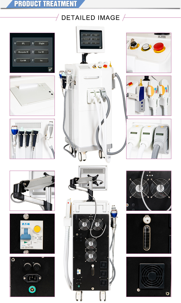 Multifunction IPL Shr+RF+Elight+ND YAG Laser+Cavitation 8 in 1 Multifunction Beauty Machine