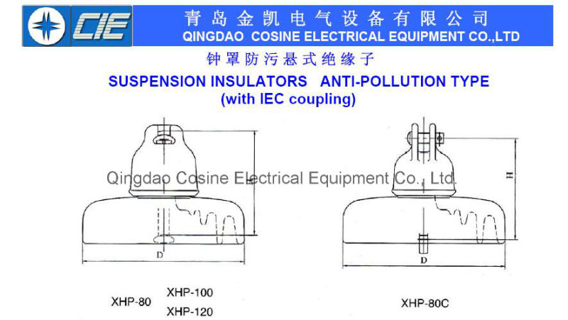 Anti-Fog Disc Porcelain Insulator/120kn Suspension Ceramic Insulator