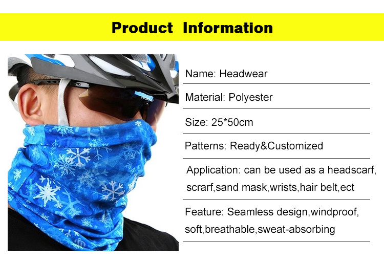 Multifunctional Polyester Microfiber Multifunctional Seamless Stretchy Skull Neck Tube Bandana