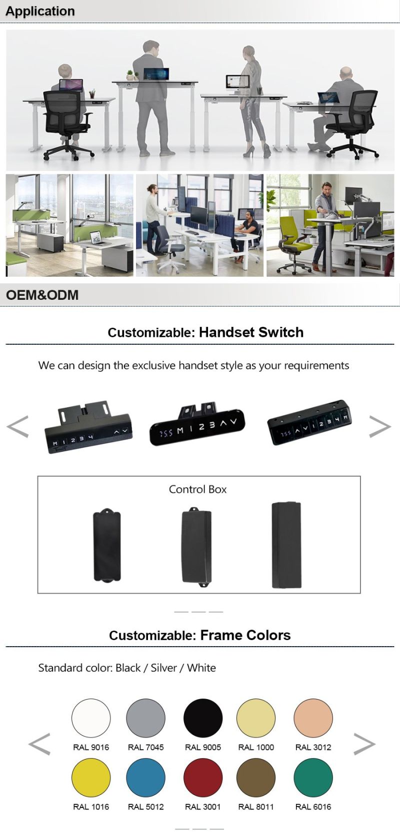 Steel Standing Lifting Height Adjustable Desk