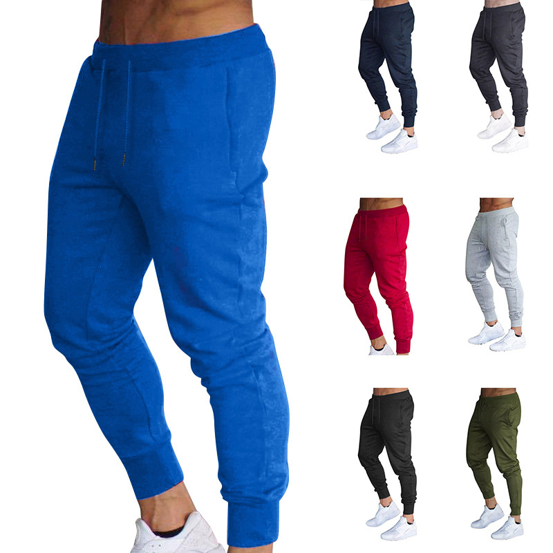 Mens Gym Training Fitness Quick Dry Cotton Gym Jogger, Man Blank Drawstring Workout Sweatpants