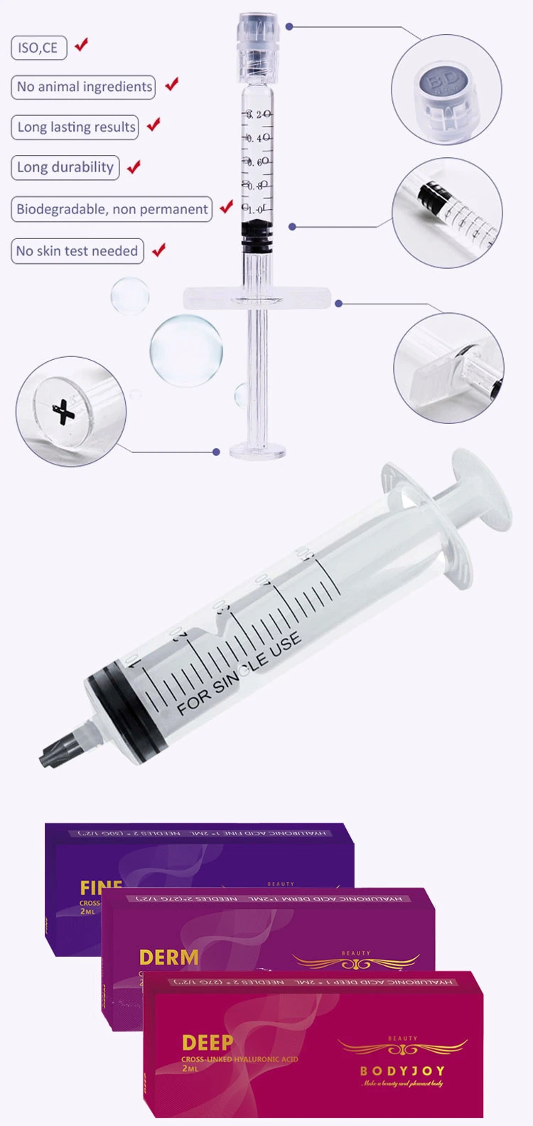 Injectable Buttock Enlargement Injections Dermal Filler Hyaluronic Acid 10ml