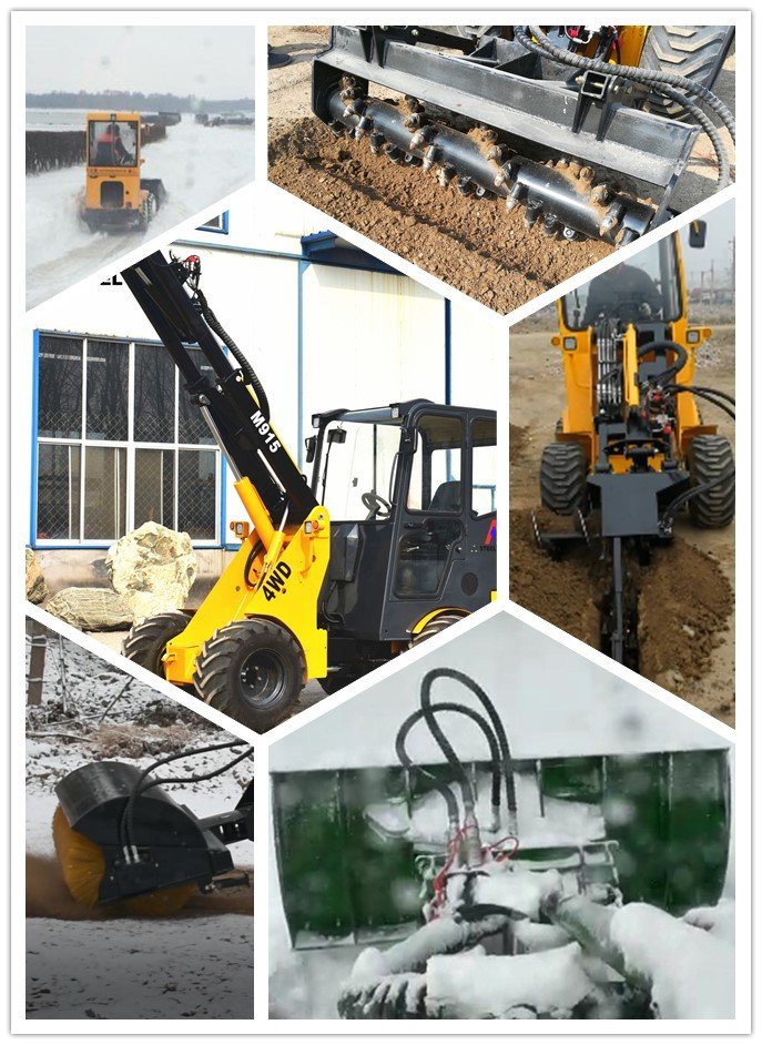 Multi Function Machine Garden Wheel Loader with Hedge Trimmer, Lawn Mower