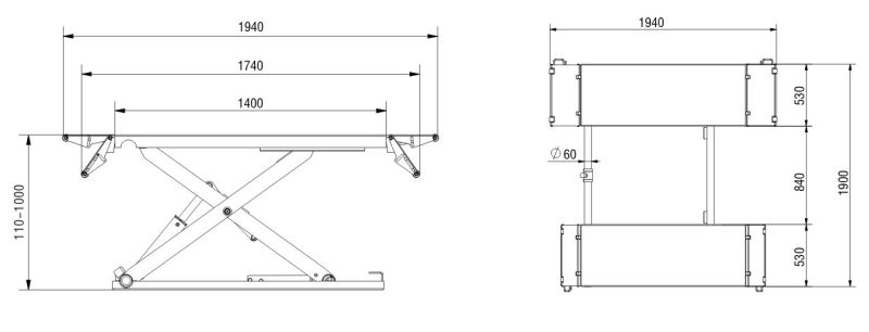 3500kg Lifting Hoist Car Lift with MID Rise Function